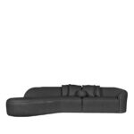 Bank_Stelvio_4-Zits_Hoek_Links_Antraciet_Chique_Boucle_Vooraanzicht