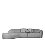 Bank_Stelvio_4-Zits_Hoek_Links_Grijs_Chic_Boucle_Vooraanzicht