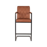 Barkruk_Denmark_Cognac_Microvezel_50x62x103_cm_Voorkant
