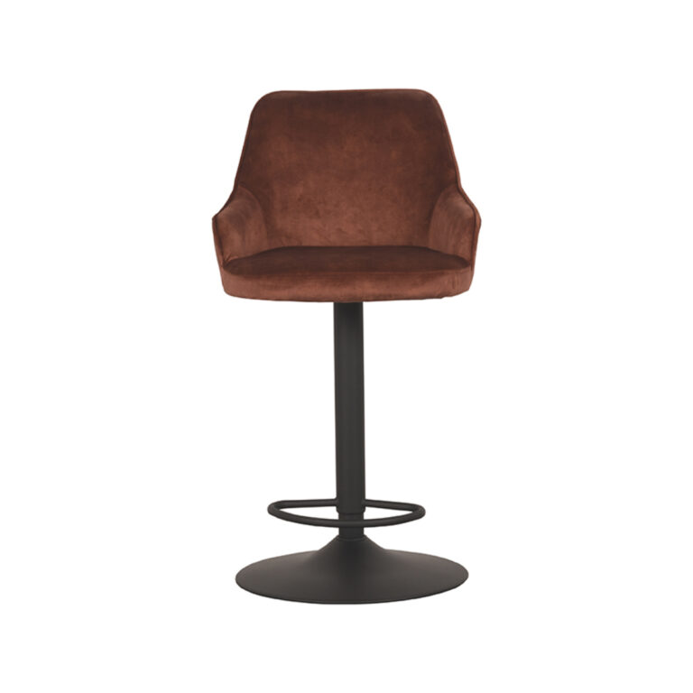 LABEL51 Barkruk Fender - Rust - Velours - Zithoogte 64-84