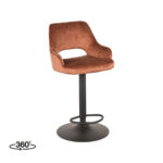 Barkruk_Fer_45x47x92-113_Rust_Velours_Perspectief_360