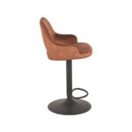 Barkruk_Fer_45x47x92-113_Rust_Velours_Zijkant