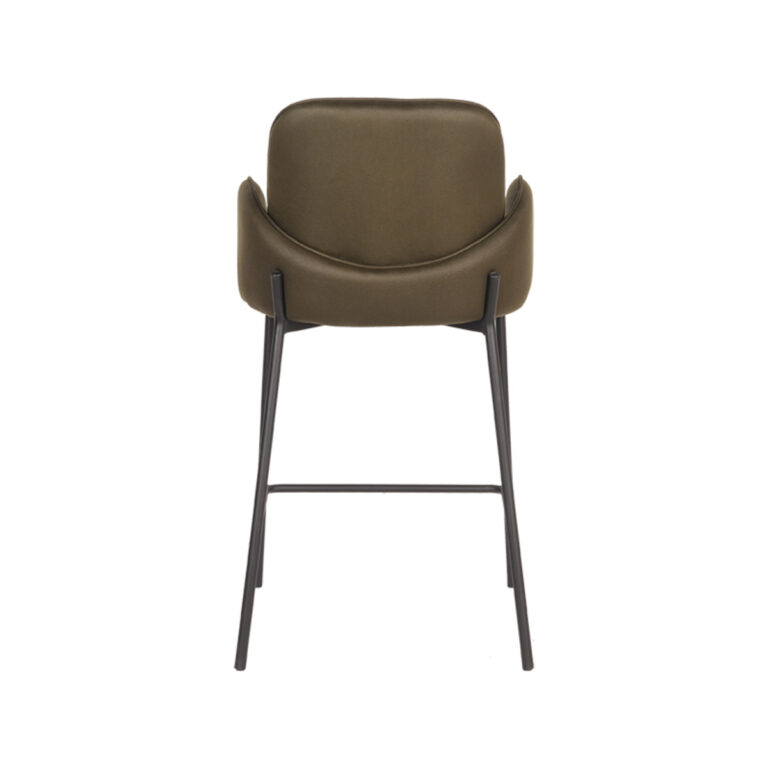 D-MAXX Barkruk Jari - Army green - Microfiber - Zithoogte 65