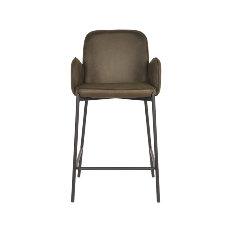D-MAXX Barkruk Jari - Army green - Microfiber - Zithoogte 65