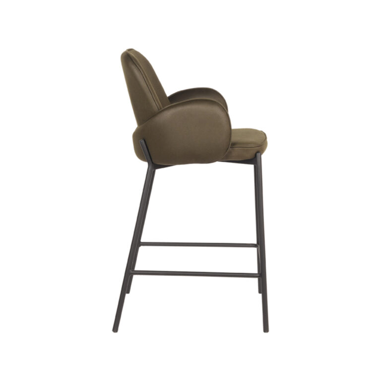 D-MAXX Barkruk Jari - Army green - Microfiber - Zithoogte 65