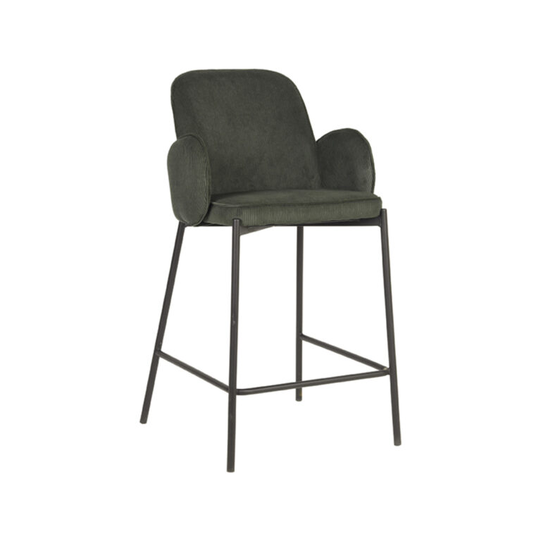 D-MAXX Barkruk Jari - Army green - Ribcord - Zithoogte 65