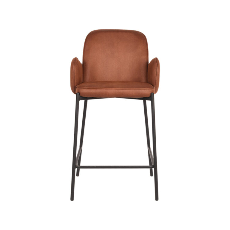 D-MAXX Barkruk Jari - Cognac - Microfiber - Zithoogte 65