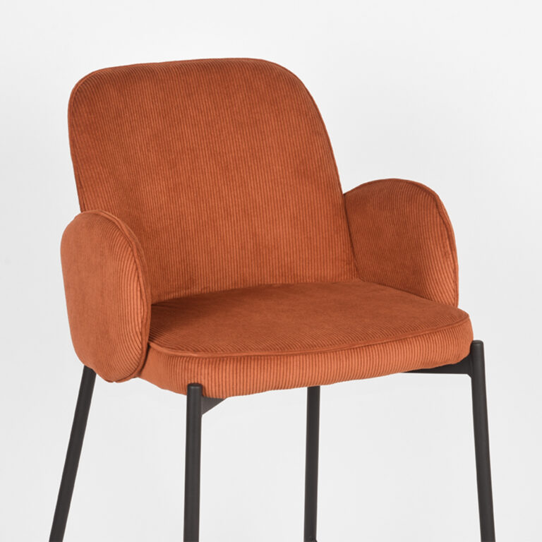 D-MAXX Tabouret de bar Jari - Rouille - Ribcord - Hauteur d'assise 65
