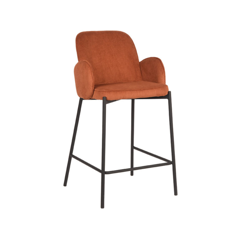 D-MAXX Tabouret de bar Jari - Rouille - Ribcord - Hauteur d'assise 65