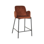 Barkruk_Jari_Rust_Velours_51x53x94_Cm_Perspectief