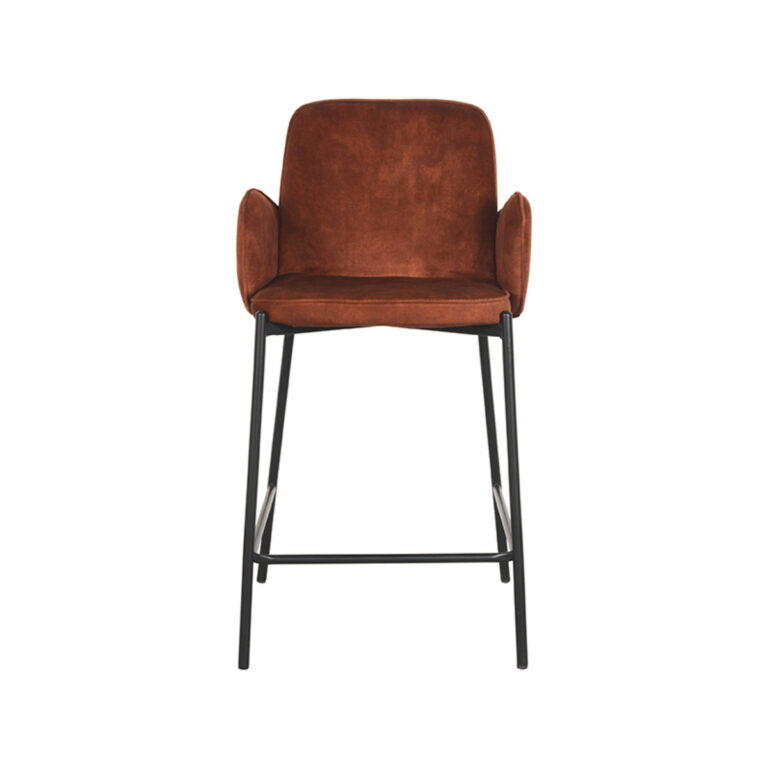 D-MAXX Barkruk Jari - Rust - Velours - Zithoogte 65