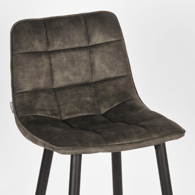 LABEL51 Tabouret de bar Jelt - Hunter - Velours - Hauteur d'assise 78