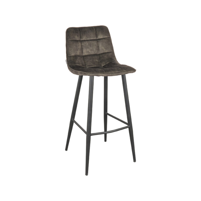 LABEL51 Tabouret de bar Jelt - Hunter - Velours - Hauteur d'assise 78
