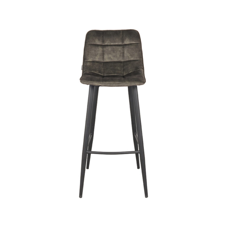 LABEL51 Tabouret de bar Jelt - Hunter - Velours - Hauteur d'assise 78