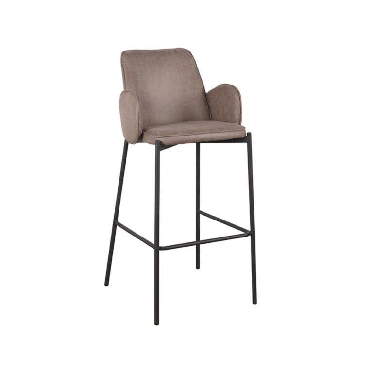 LABEL51 Bar stool Joni - Taupe - Micro suede - Seat height 78
