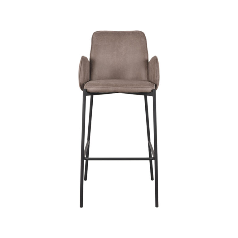 LABEL51 Bar stool Joni - Taupe - Micro suede - Seat height 78
