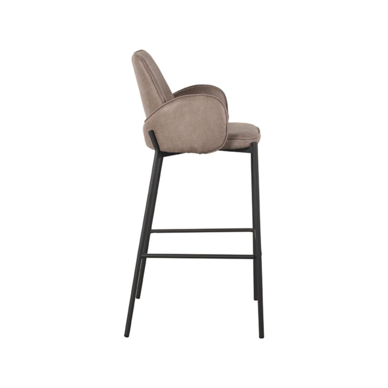 LABEL51 Bar stool Joni - Taupe - Micro suede - Seat height 78