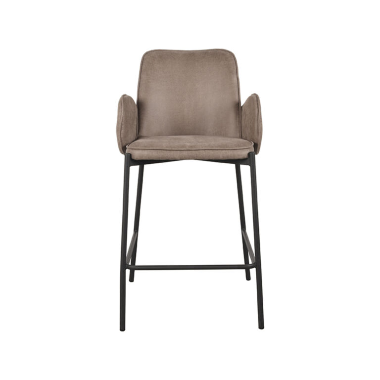 LABEL51 Barkruk Joni - Taupe - Micro Suede - Zithoogte 65