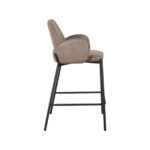 Barkruk_Joni_51x53x94_Cm_Taupe_Micro_Suede_Zijkant
