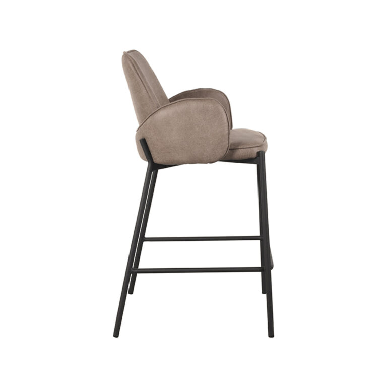 LABEL51 Barkruk Joni - Taupe - Micro Suede - Zithoogte 65