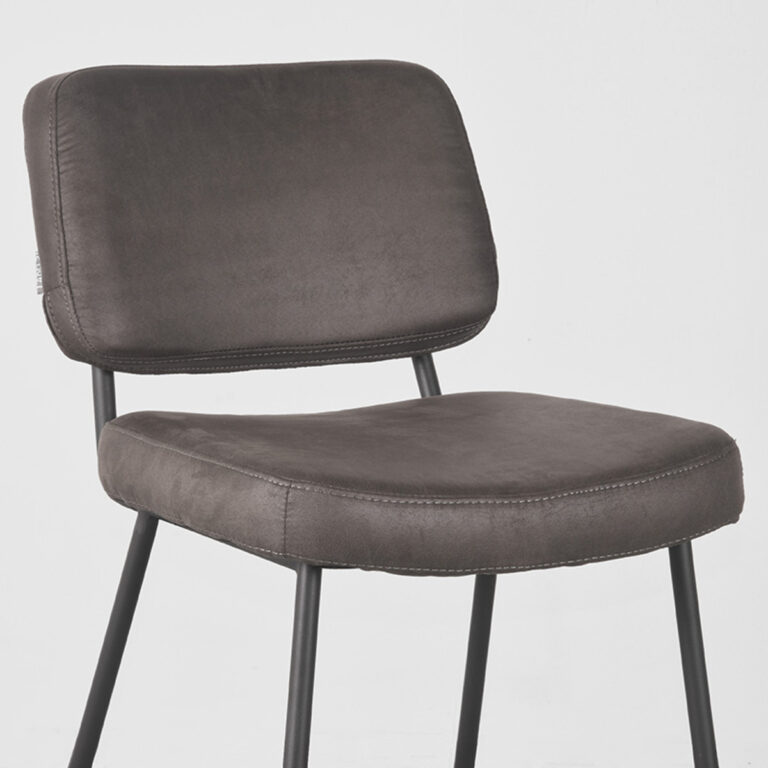 LABEL51 Barkruk Noah - Antraciet - Micro Suede - Zithoogte 65