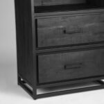Boekenkast_Chili_Zwart_Mangohout_70x45x185_cm_Detail