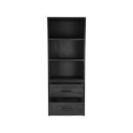 Boekenkast_Chili_Zwart_Mangohout_70x45x185_cm_Voorkant_2