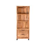 Boekenkast_Glasgow_Rough_Mangohout_70x45x185_cm_Voorkant