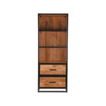 Boekenkast_Tampa_Rough_Mangohout_70x45x185_cm_Voorkant
