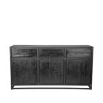 Dressoir_Chili_Zwart_Mangohout_170x45x90_cm_Voorkant