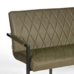 Eetkamerbank_Denmark_Army_Microvezel_Zwart_Metaal_155x62x86_cm_Detail