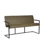 Eetkamerbank_Denmark_Army_Microvezel_Zwart_Metaal_155x62x86_cm_Perspectief
