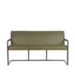 Eetkamerbank_Denmark_Army_Microvezel_Zwart_Metaal_155x62x86_cm_Vooraanzicht