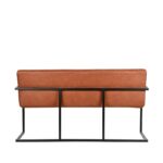 Eetkamerbank_Denmark_Cognac_Microvezel_Zwart_Metaal_155x62x86_cm_Achteraanzicht