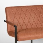 Eetkamerbank_Denmark_Cognac_Microvezel_Zwart_Metaal_155x62x86_cm_Detail