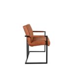 Eetkamerbank_Denmark_Cognac_Microvezel_Zwart_Metaal_155x62x86_cm_Zijaanzicht