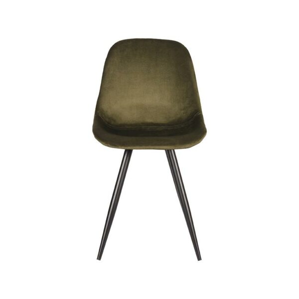 Eetkamerstoel_Capri_Army_Fluweel_46x56x88_Cm_Voorkant