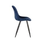 Eetkamerstoel_Capri_Blauw_Fluweel_46x56x88_Cm_Zijkant