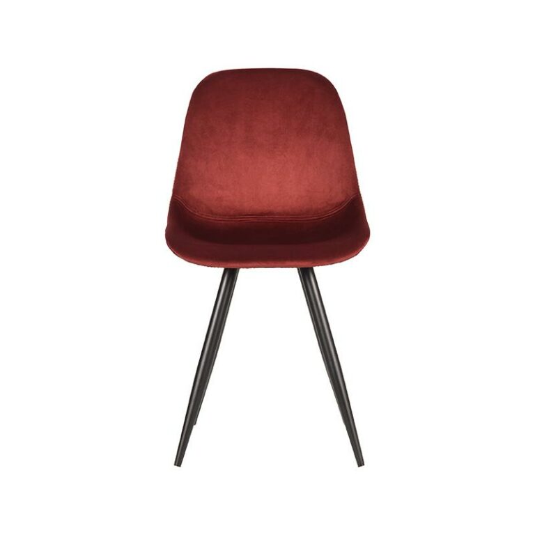 LABEL51 Eetkamerstoel Capri - Rood - Fluweel - Black Frame