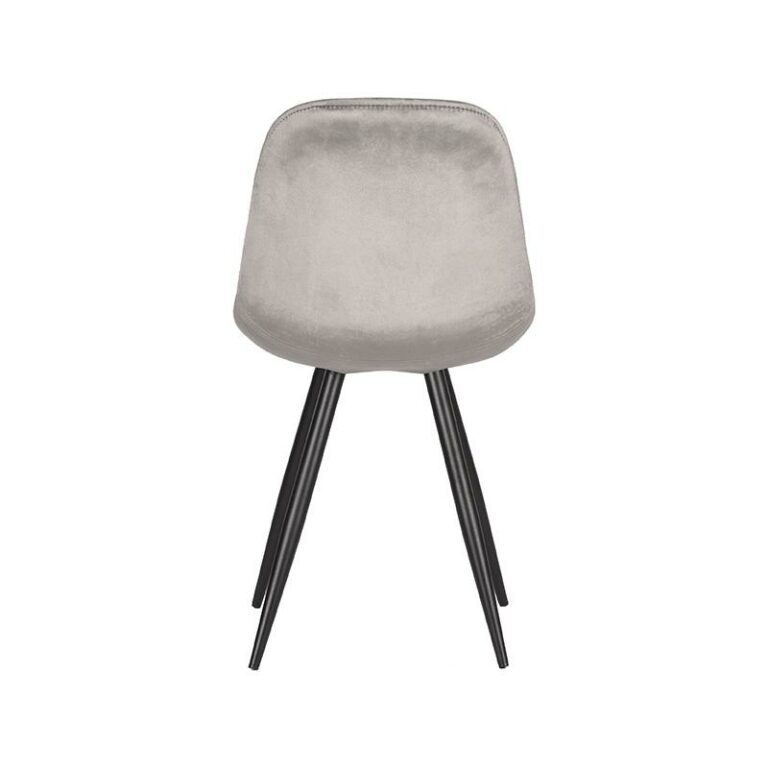 LABEL51 Dining chair Capri - Grey - Velvet - Black Frame