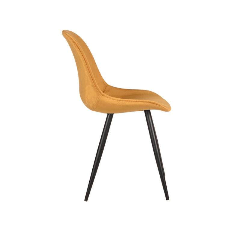 LABEL51 Eetkamerstoel Capri - Oker - Fluweel - Black Frame