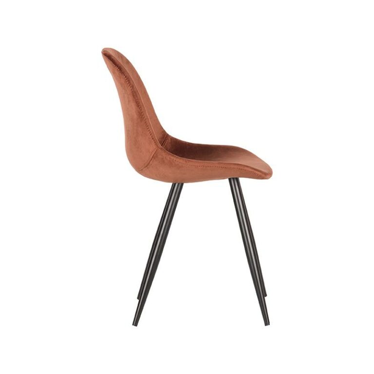 LABEL51 Dining chair Capri - Rust - Velvet - Black Frame