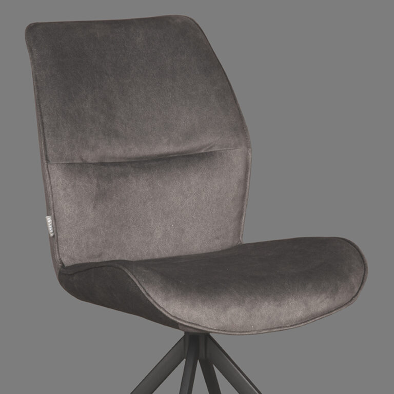 LABEL51 Eetkamerstoel Comfy - Antraciet - Cosmo - Black Frame