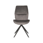 Eetkamerstoel_Comfy_48x64x91_Cm_Antraciet_Cosmo_Zwart_Metaal_Voorkant