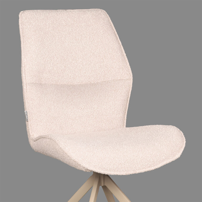 LABEL51 Eetkamerstoel Comfy - Naturel - Boucle - Taupe Frame