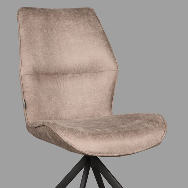 LABEL51 Dining chair Comfy - Taupe - Micro suede - Black Frame