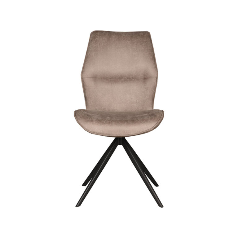 LABEL51 Dining chair Comfy - Taupe - Micro suede - Black Frame
