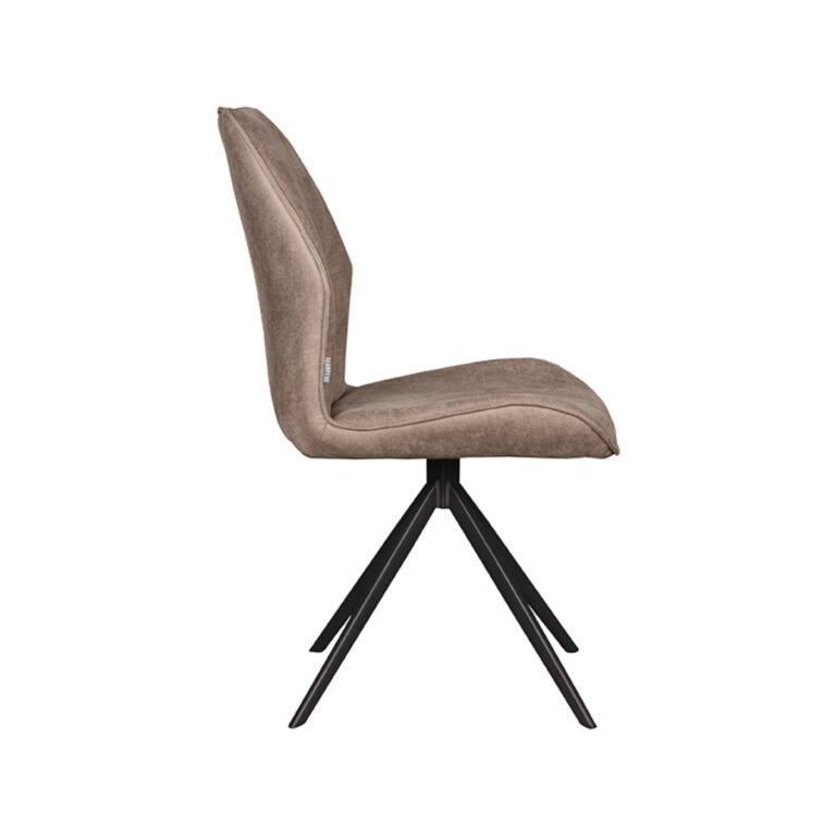LABEL51 Dining chair Comfy - Taupe - Micro suede - Black Frame