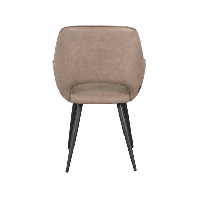 LABEL51 Eetkamerstoel Fer - Taupe - Micro Suede - Black Frame
