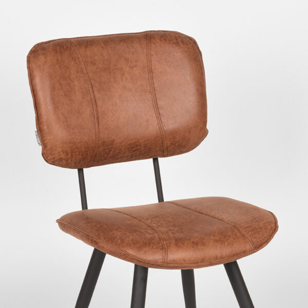 Eetkamerstoel_Fos_Cognac_Leder_49x60x87_cm_Detail